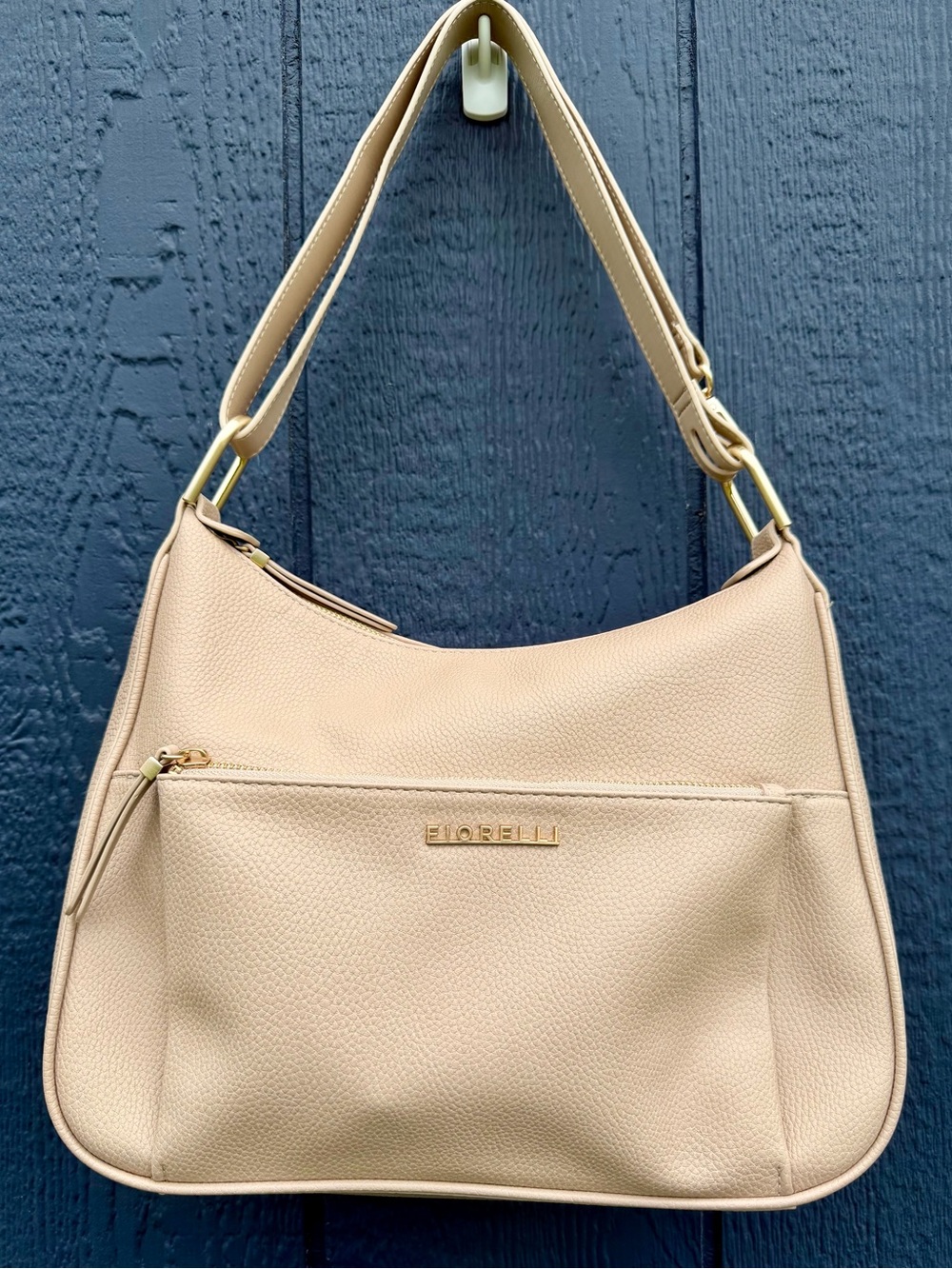 NEW•Fiorelli faux leather-Textured Nude Shoulder Bag